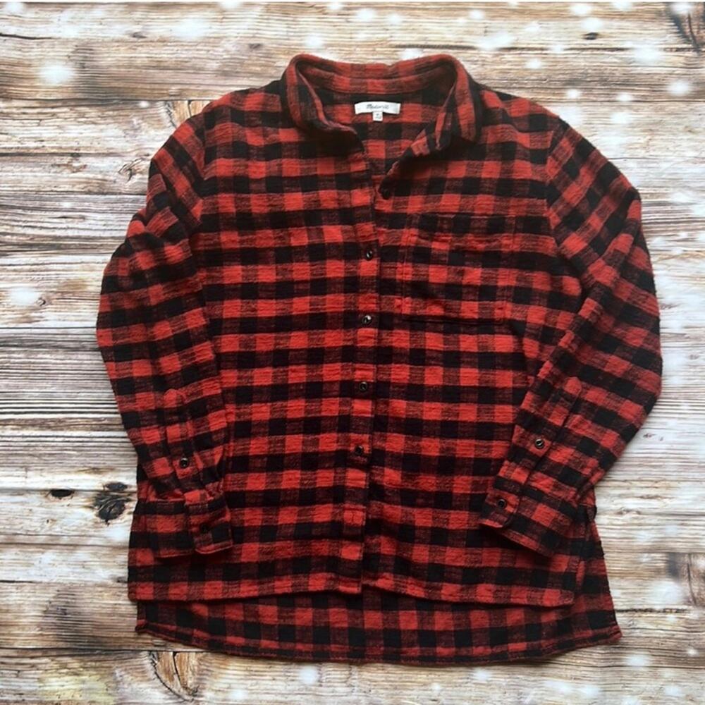 Madewell Flannel Oversized Ex-Boyfriend Shirt in Buffalo Check